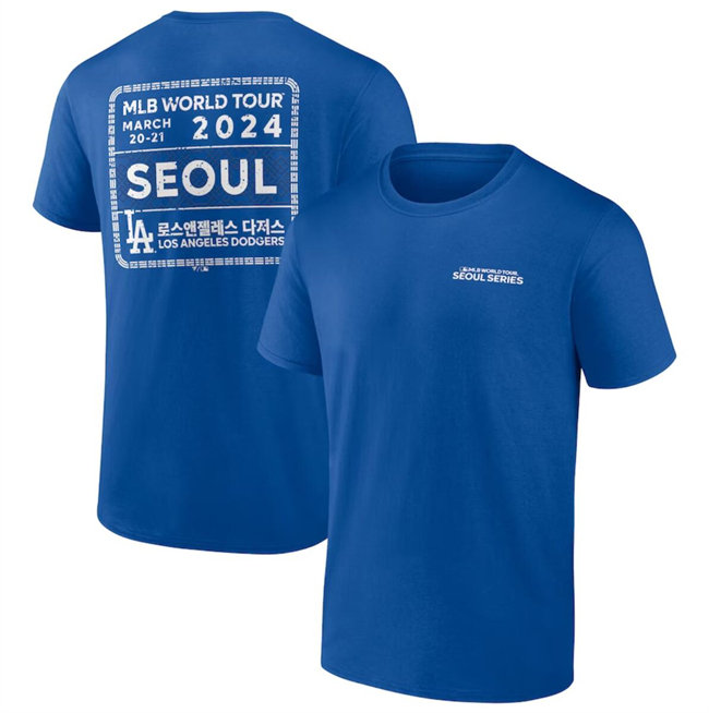 Men's Los Angeles Dodgers Royal 2024 World Tour Seoul Series Stamp T-Shirt